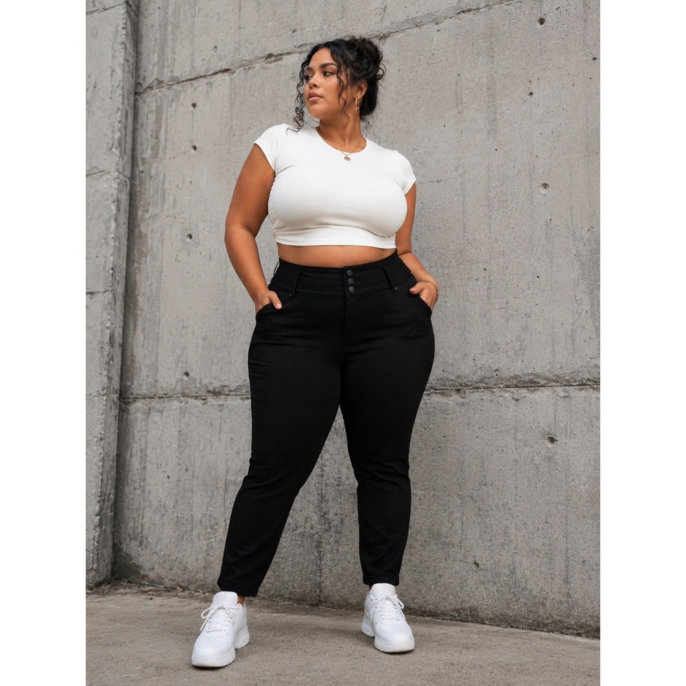 Torrid All Nighter Jegging Size 18R Black Triple Button Stretch Slim Pants #1500